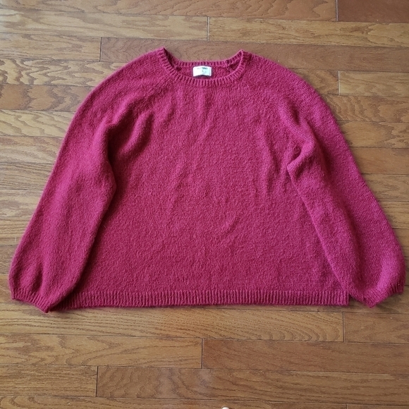 OLD NAVY Crewneck Balloon Sleeve Sweater Red Plus Sz 4X - Picture 1 of 7